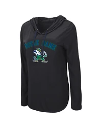 Colosseum Women's Black Notre Dame Fighting Irish My Lover Lightweight Hooded Long Sleeve T-Shirt