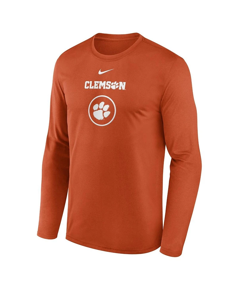 Nike Men's Orange Clemson Tigers 2024 On-Court Basketball Practice Legend Performance Long Sleeve T-Shirt