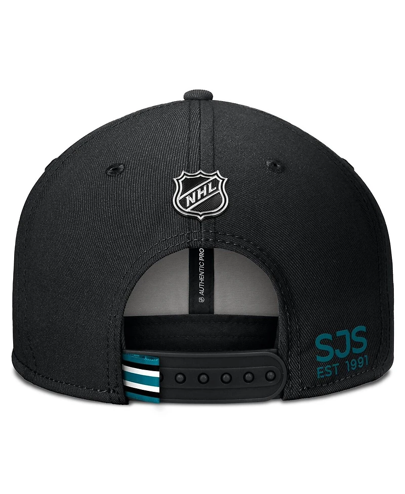 Fanatics Men's Black San Jose Sharks Authentic Pro Prime Snapback Hat