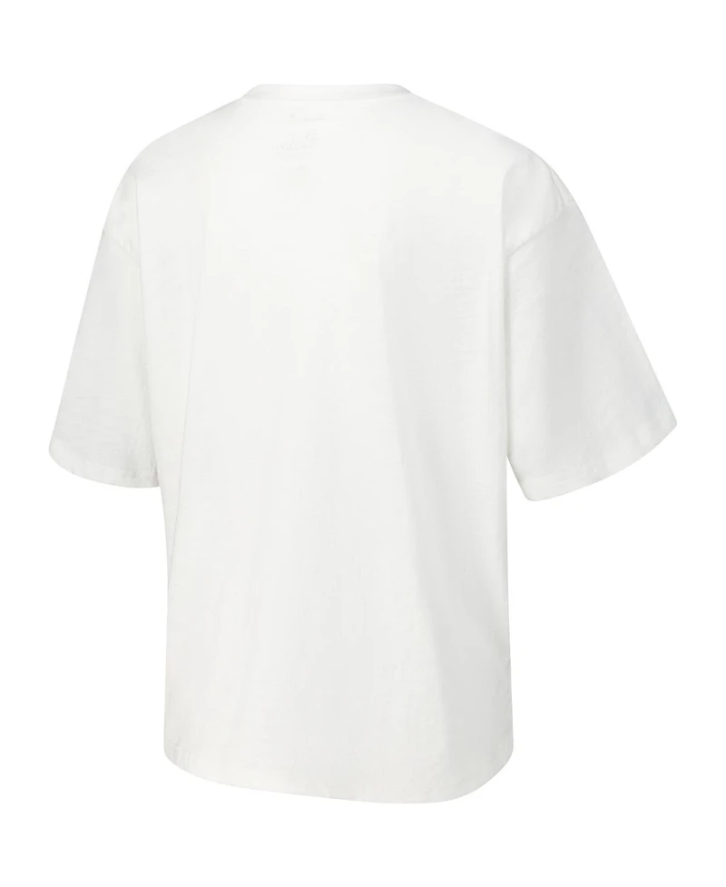 Pressbox Women's White Ohio State Buckeyes Rock Roll Slub T-Shirt