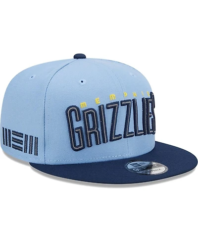 New Era Men's Light Blue Memphis Grizzlies/Navy Jersey Hook Statement Edition 9FIFTY Snapback Hat
