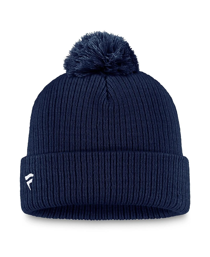 Fanatics Men's Navy Colorado Avalanche Primary Logo Cuffed Knit Hat with Pom