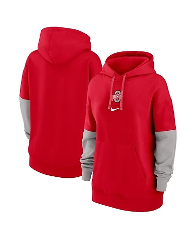 Nike Women's Scarlet Ohio State Buckeyes 2024 Sideline Essential Pullover Hoodie