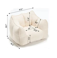 Comfortable Chenille Bean Bag Chair with Armrests for Living Rooms, Bedrooms, Gaming and Watching Tv-The Pop Home