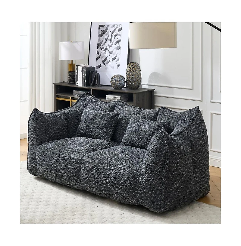 Bean Bag Chair for Adults, Cozy Chenille Sofa, Perfect Gaming, Reading, and Relaxing-The Pop Home