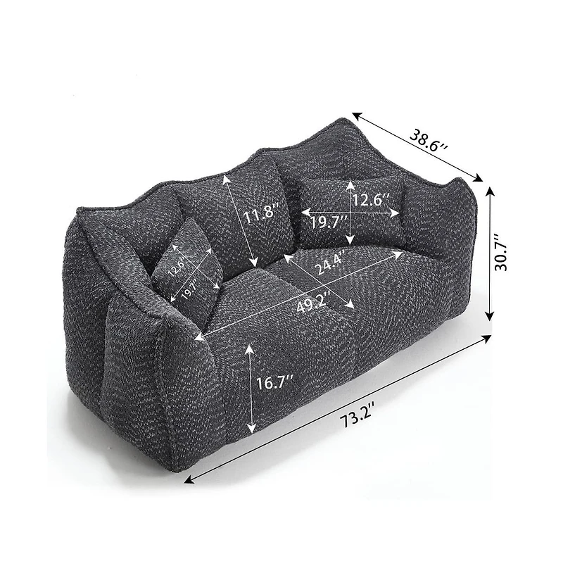 Bean Bag Chair for Adults, Cozy Chenille Sofa, Perfect Gaming, Reading, and Relaxing-The Pop Home