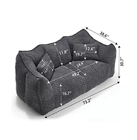 Bean Bag Chair for Adults, Cozy Chenille Sofa, Perfect Gaming, Reading, and Relaxing-The Pop Home