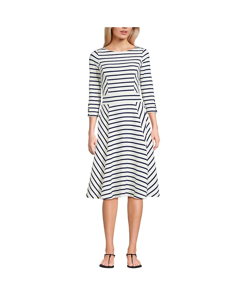 Lands' End Women's Starfish 3/4 Sleeve Dress