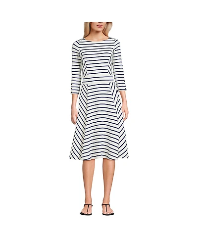 Lands' End Women's Starfish 3/4 Sleeve Dress