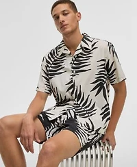 Mode Of One Mens Large Palm Relaxed Fit Printed Button Down Camp Shirt Regular Fit Printed Swim Trunks Exclusively At Macys