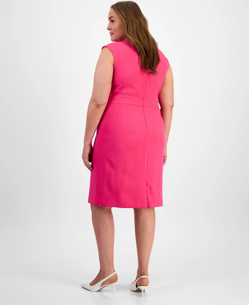 Kasper Plus Size Sleeveless Crepe Sheath Dress