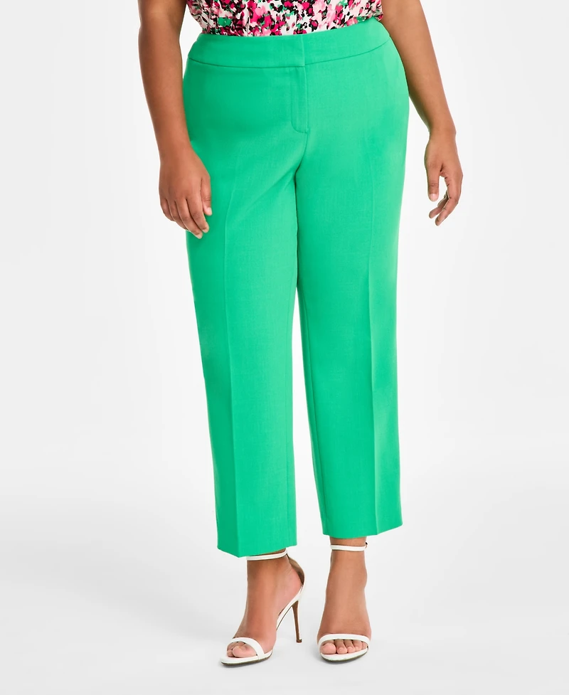 Kasper Plus Stretch-Crepe Straight-Fit Suit Pants