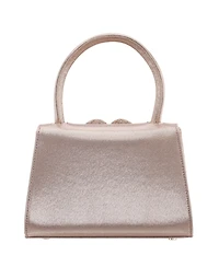 Nina Crystal Flower Embellished Metallic Satchel Bag