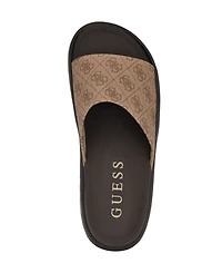 Guess Men's Magaria Branded Elevated Pool Slides