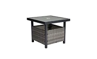 Outdoor Side Table with Umbrella Hole & Storage Space Perfect for Patio, Deck, or Garden Use