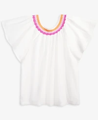 Epic Threads Big Girls Cotton Crochet-Trim Swing Top, Exclusively at Macy's
