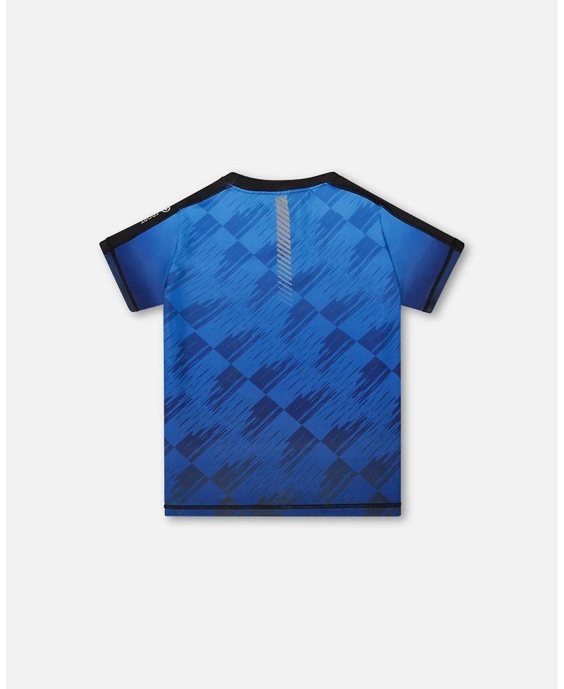 Deux par Boys Printed Athletic Top Blue And Black