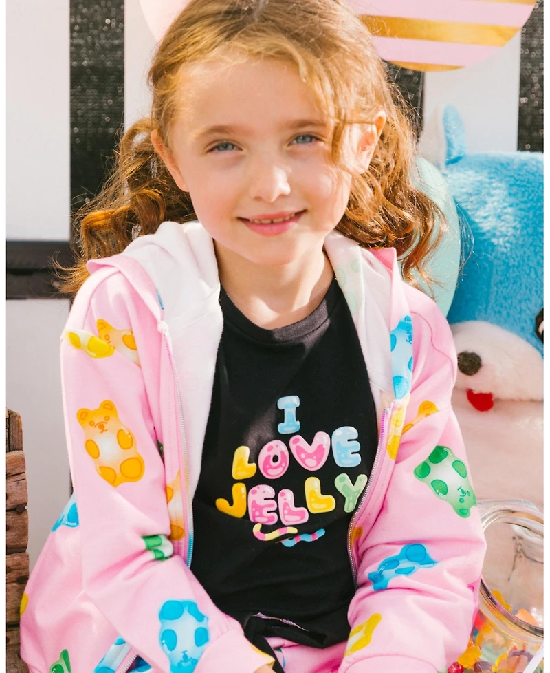 Deux par Toddler Girls Organic Cotton Tee With Print And Knot Black Multicolored - Toddler|Child