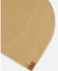 Deux par Deux Kids Unisex Solid Beanie Hat Beige - Toddler|Child