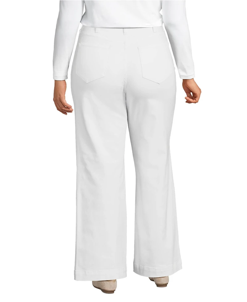 Lands' End Women's High Rise Wide Leg Denim Jeans