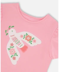 Deux par Deux Toddler Girls Organic Cotton Tee With Puff Sleeve Candy Pink - Toddler|Child