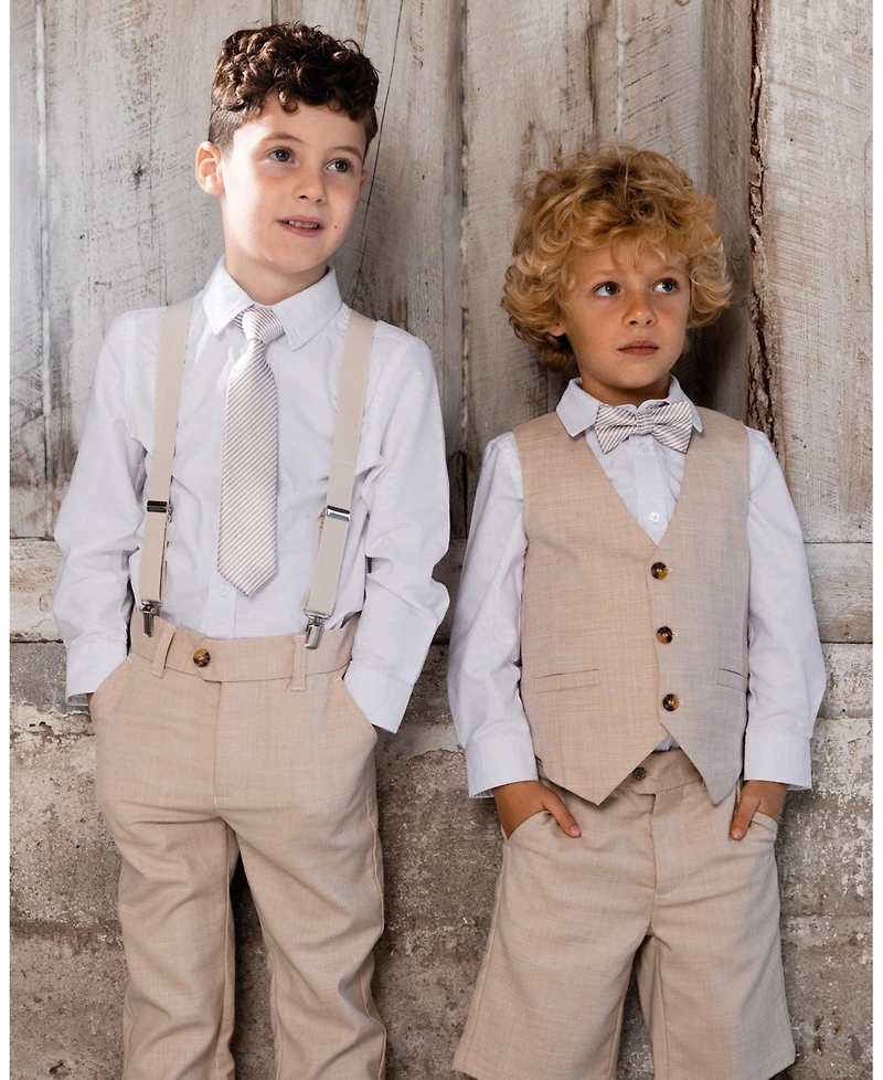 Deux par Deux Big Boys Sleeveless Vest Light Taupe