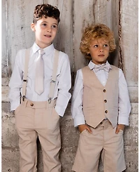 Deux par Deux Big Boys Sleeveless Vest Light Taupe