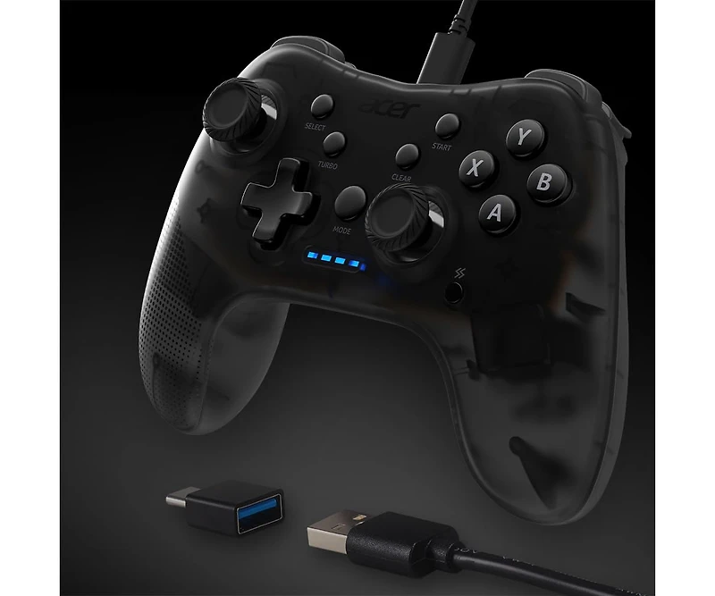 acer Gaming Controller GC501 - with Joysticks, Directional Pad, Turbo Button, Action Buttons & Led Indicator Lights