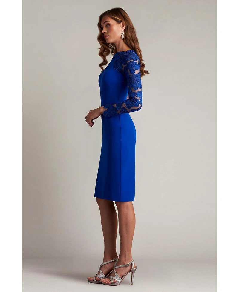 Tadashi Shoji Women's Emille Embroidered Illusion Cocktail Dress