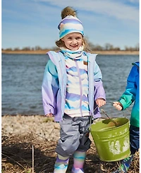 Deux par Deux Big Girls 3-In-1 Mid-Season Outerwear Set Turquoise And Mauve Gradient