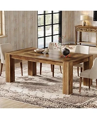 Tribesigns 63-Inch Dining Table for 4-6 People, Rectangular Kitchen Dinner Table, Farmhouse Wooden Eating Table for Home Kitchen, Dining Room