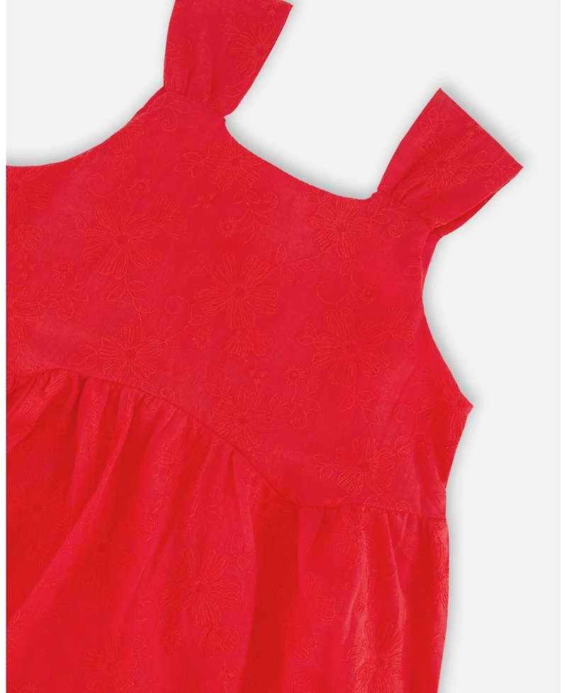 Deux par Deux Big Girls Multi-Tiered Eyelet Dress Red