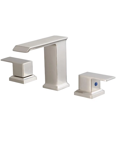 8 in. Waterfall Widespread 2-Handle Bathroom Faucet With Pop-up Drain Assembly