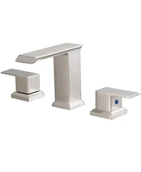 8 in. Waterfall Widespread 2-Handle Bathroom Faucet With Pop-up Drain Assembly