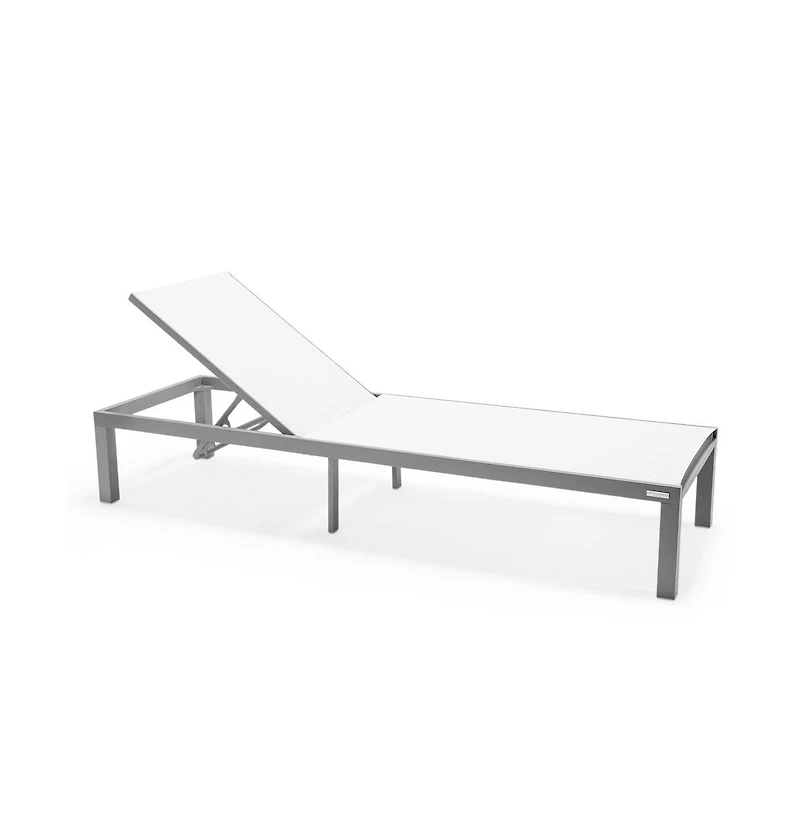 Marlin Patio Chaise Lounge Chair With Grey Aluminum Frame