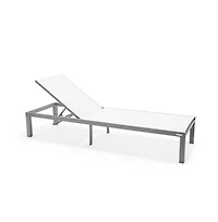 Marlin Patio Chaise Lounge Chair With Grey Aluminum Frame