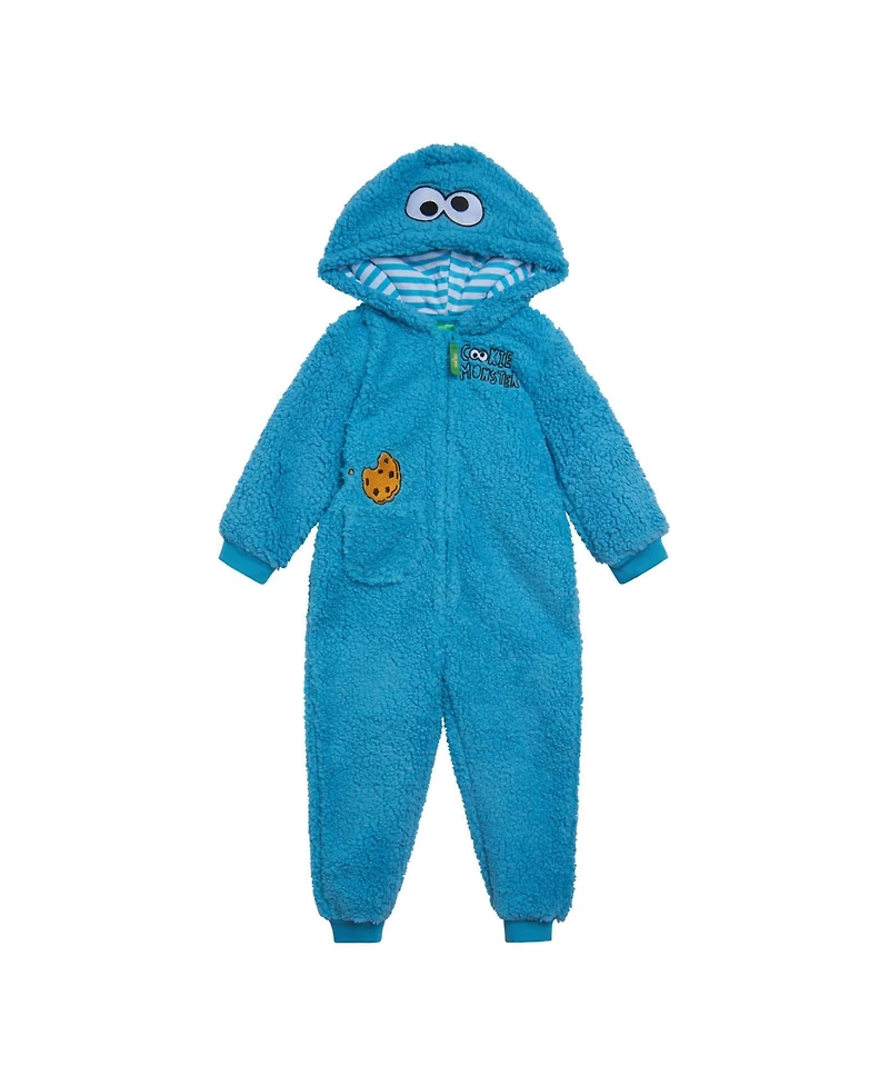 Sesame Street Toddler Boys Cozy Sherpa Zip Up Cosplay Costume Coverall Newborn to (Newborn - 4T