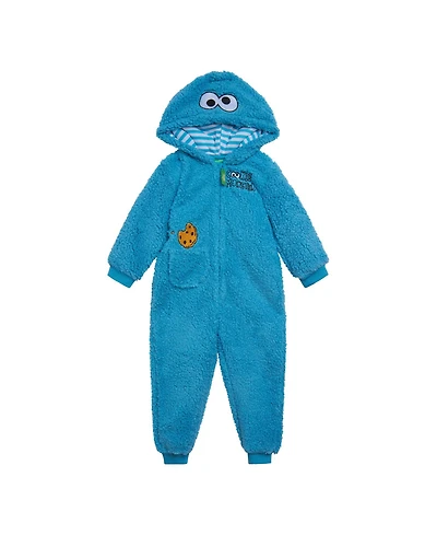 Sesame Street Toddler Boys Cozy Sherpa Zip Up Cosplay Costume Coverall Newborn to (Newborn - 4T