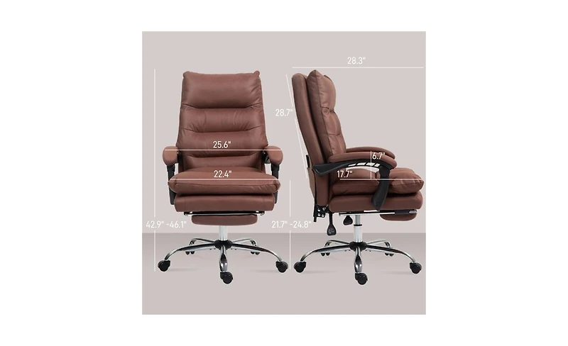 Massage Office Chair with Lumbar Support and Reclining Function