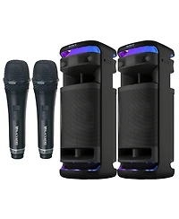 Sony Ult Tower 10 Party Speaker - SRSULT1000 (Black) Two (2) Speaker Bundle with Two (2) Wired Unidirectional Dynamic Microphones