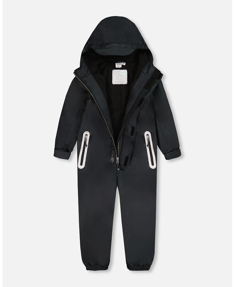 Deux par Kids Unisex Solid Mid-Season One-Piece Outerwear Black - Toddler|Child