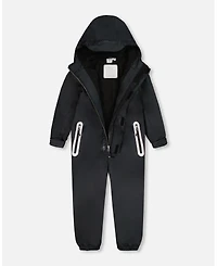 Deux par Kids Unisex Solid Mid-Season One-Piece Outerwear Black - Toddler|Child