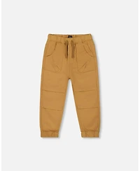 Deux par Toddler Boys Stretch Twill Jogger Pant Tan - Toddler|Child