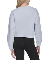 Calvin Klein Women's Logo Fleece Bubble Hem Top