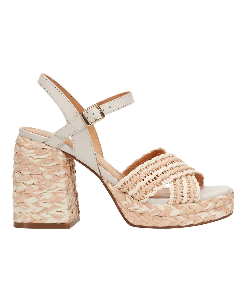 Marc Fisher Ltd Women's Juliey Woven Block Heel Platform Sandals