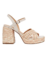 Marc Fisher Ltd Women's Juliey Woven Block Heel Platform Sandals