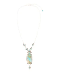 Barse Emile Sterling Silver and Blue Turquoise Abstract Pendant Necklace