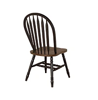 Windsor Side Chair)-Black- Set of 2 Solids Black