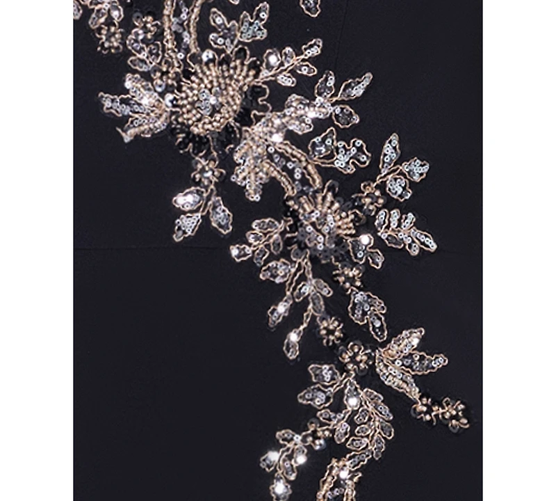 Xscape Petite Embellished V-Neck Gown