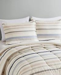 Addison Park Noah Stripe Reversible Printed 3-Pc. Comforter Sets, Exclusively at Macys